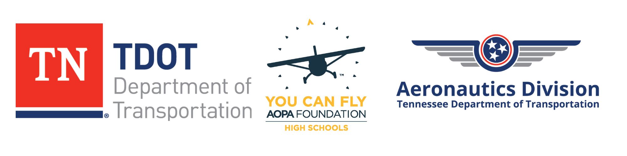 YCF High School, TDOT, & TDOT Aeronautics Logos